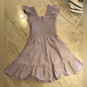 Elegant Lavender Ruffle Sleeve Mini Dress